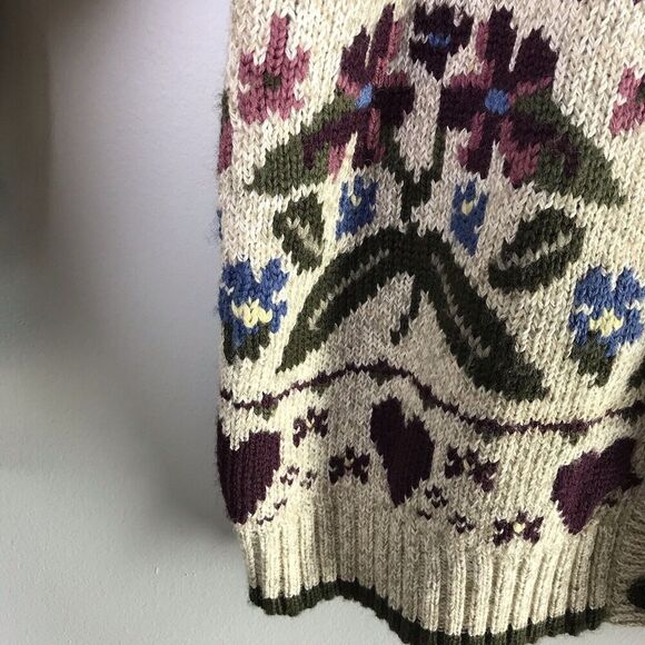 Northern Reflections Womens Size Small Floral Cardigan Wool Blend Granny Cottage - Picture 4 of 16